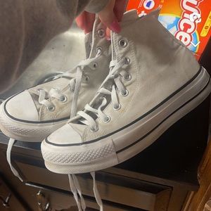 Used white platform converse